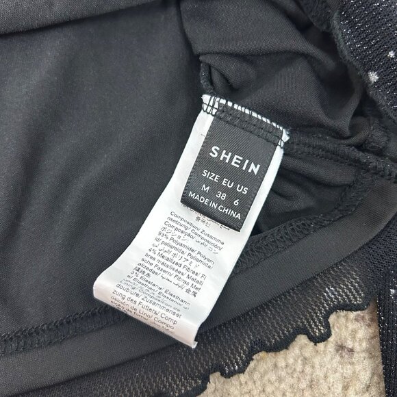 Women’s Black Cropped Top Mesh Celestial Whimsigoth Long Sleeve Size Medium Wome - Picture 4 of 4